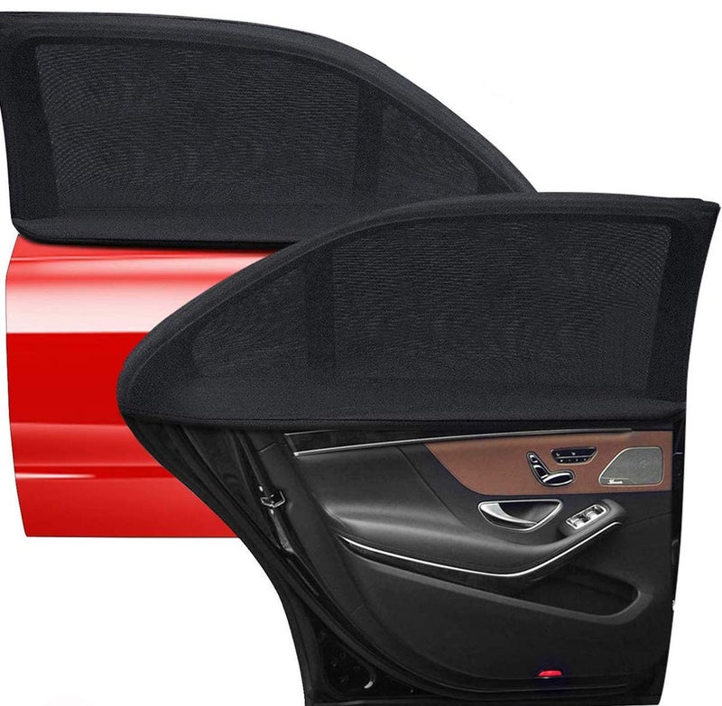 Emoly 2 Pack Car Side Window Sun Shade, Universal Car Rear Side Window Baby Kid Pet Breathable Sun Shade Mesh Backseat Fits Most Cars/SUVs - Image 1